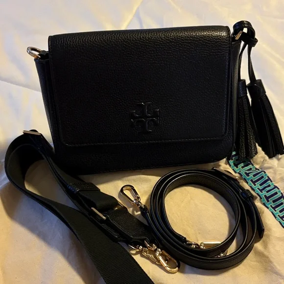 Tory Burch Black Crossbody Bag with Tassels - Picture 2 of 4